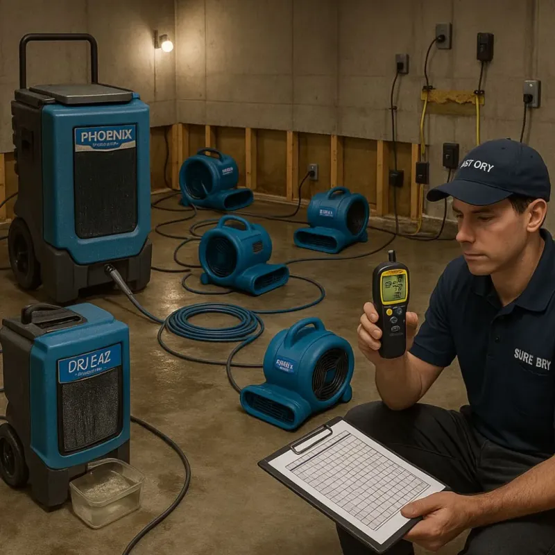 Structural Drying and Dehumidification process in Northwood, OH